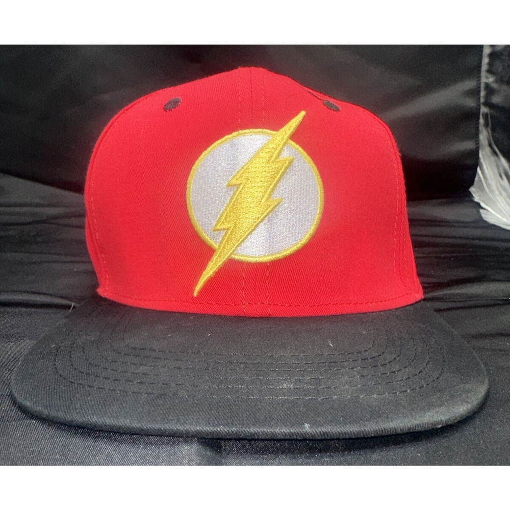 Dc Comics Originals The Flash Logo Embroidered Snapback Hat Red/Black Adjustable
